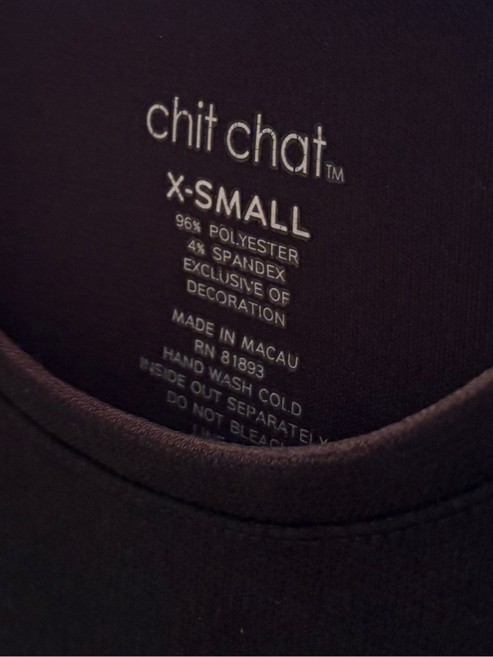 Black Chit Chat Rhinestone Logo Top - Picture 3 of 3